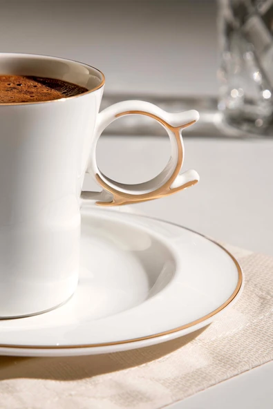 Nehir Laura 6 Kişilik 12 Parça Porselen Kahve Fincan Takımı - Resim 2