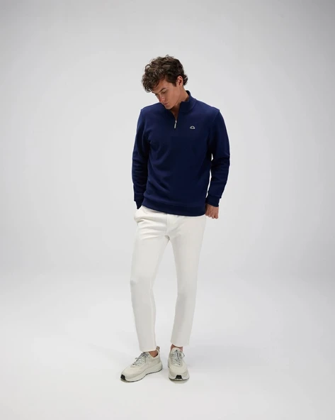 Ellesse EM603-NV Erkek Yarım Fermuarlı Lacivert Sweat - 2