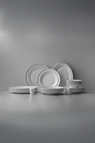 Nehir Camelia Altın Yaldızlı 28 Parça Porselen Yemek Takımı - Resim 2