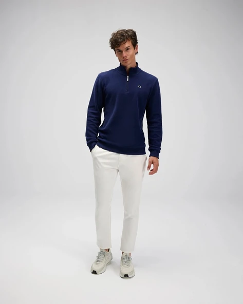 Ellesse EM603-NV Erkek Yarım Fermuarlı Lacivert Sweat - 3