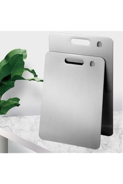 Cooker İkili Çelik Kesim Panosu Paslanmaz Büyük Boy 34x24cm Ve Orta Boy 30x20cm ürün görseli