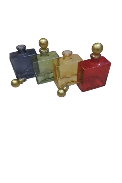 Alegre Glass Renkli El Yapımı Cam Milas Model Viski Şişesi - Resim 3