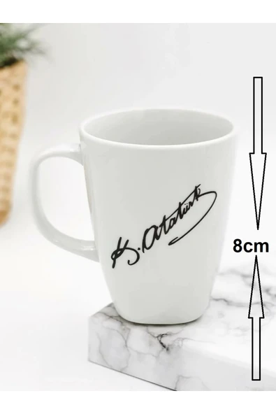 ERGENÇLER Atatürk Türkiye Temalı Porselen 4 lü Kupa Bardak Takımı - Resim 2