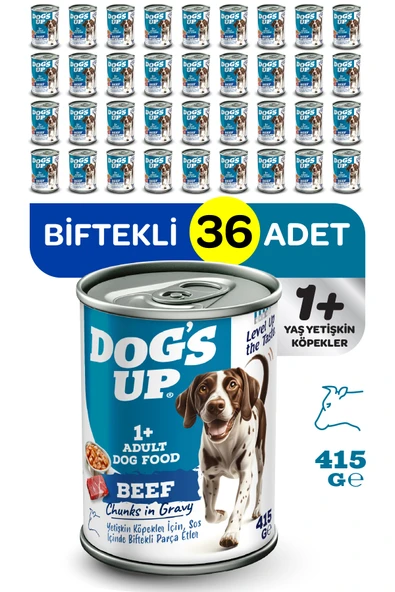 Dogs Up Yaş Yetişkin Köpek Maması Biftekli 415gr 36Lı ürün görseli 1