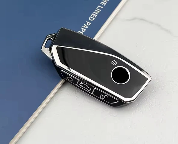 Bmw I7 X7 G07 Lcı Ix X1 X1 U11 7 Seri G70 G09 Xm U06 G81 M3 2023 Anahtar Kılıfı Siyah/Gümüş ürün görseli