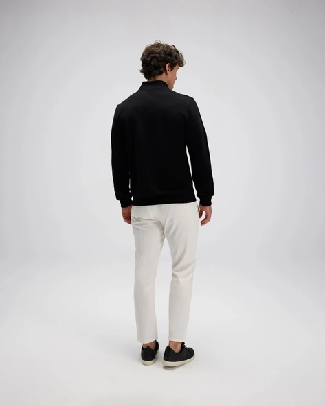 Ellesse EM603-BK Erkek Yarım Fermuarlı Siyah Sweat - 2