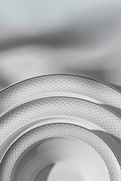 Nehir Camelia Platin Yaldızlı 28 Parça Porselen Yemek Takımı - Resim 4