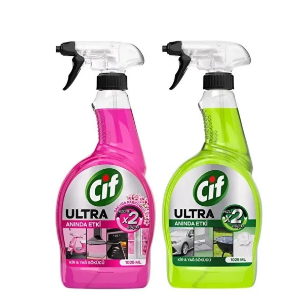 CİF ULTRA 1025 ML YESIL +1025 ML SAKURA HIZ SPREY