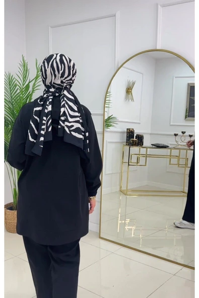 Kadın 2'li Tunik Pantolon Takım, Kapüşonlu Sweat Tunik,Pantolon Set - 3