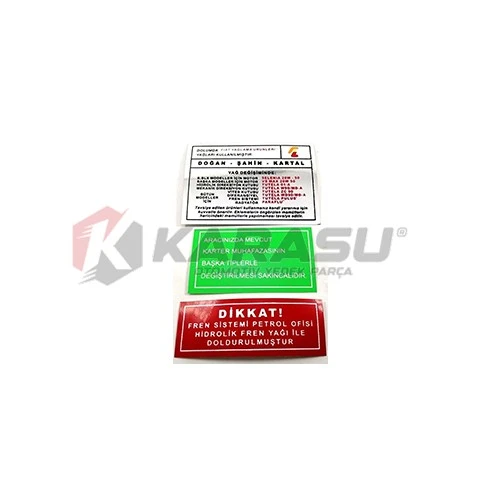 TOFAŞ MOTOR ETİKETİ ürün görseli