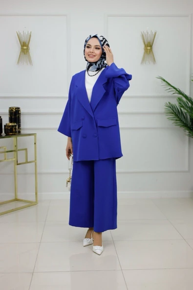 Kadın Tesettür Takım 2'Li Ceket & Pantolon Takımı - 3