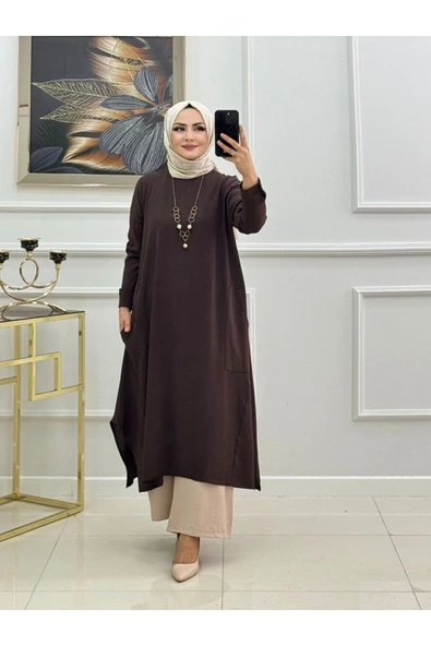 Kadın Tesettür Tunik, İthal Ayrobin Kumaş - 5