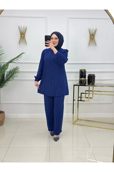 Kadın Tesettür 2'Li Takım Tunikli Pantolonlu - 6