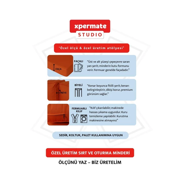 Özel Ölçü Palet Minderi Bahçe İç Ve Dış Mekan Minder Koltuk Minder 40x150 45x155 50x160 - Resim 2