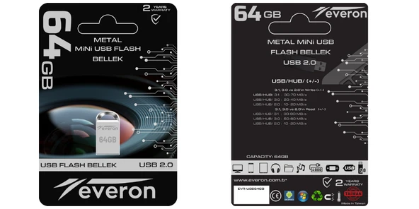 Everon 64gb Metal Usb Mini Flash Bellek - 2