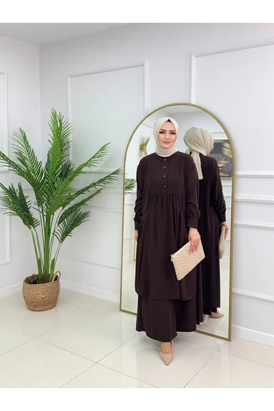 Kadın Tesettür Medine İpeği 2'Li Takım Tunik & Pantolon - 3
