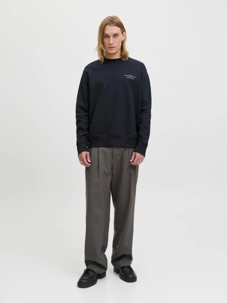 JPRBLACHAD BRANDING SWEAT CREW NECK LN Black Beauty Black Beauty M - Resim 3