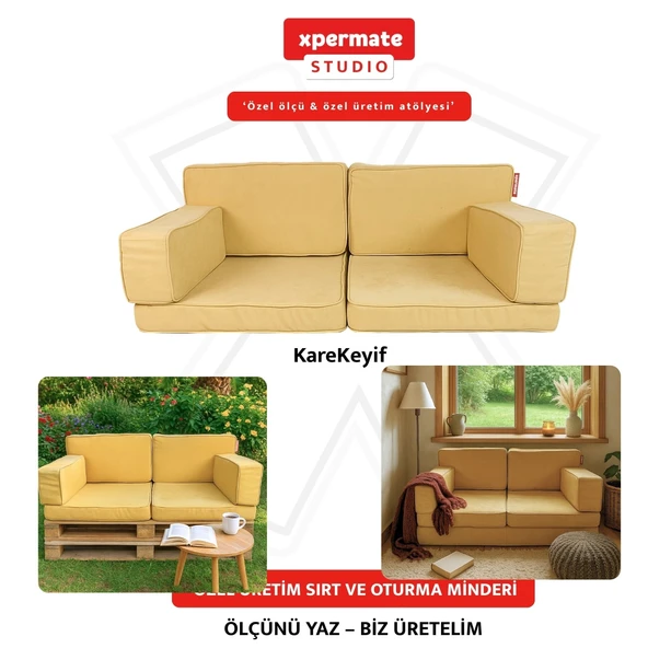 Özel Ölçü Palet Minderi Bahçe İç Ve Dış Mekan Minder Koltuk Minder - Resim 4