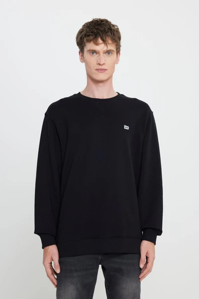Bisiklet Yaka Sweatshirt Black Black XL - Resim 5