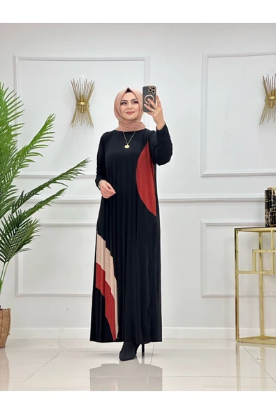 Kadın Tesettür Elbise Piliseli Elbise - 3