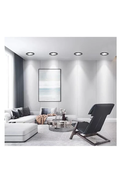 Şahnet 3W Siyah Kasa Slim Led Panel Günışığı - 4000K 2 Adet Gömme Spot Lamba - Resim 4