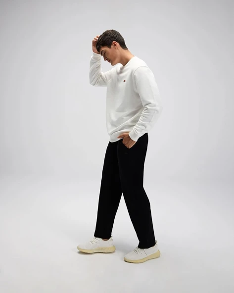 Ellesse EM579-OF Erkek Sıfır Yaka Beyaz Sweat - 2