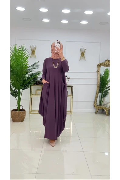 Kadın Tesettür Elbise Pileli Elbise - Resim 12