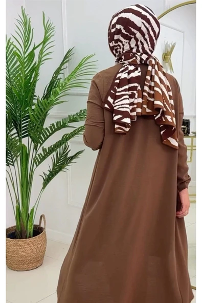 Kadın Tesettür 3'Lü Takım, İçlik Tunik & Pantolon & Abaya - 4