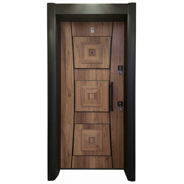Tezwood 1451 Statik Kasalı Kabartmalı Model Çelik Kapı, Daire Kapısı, Villa Kapısı Sağ Açılım - 1