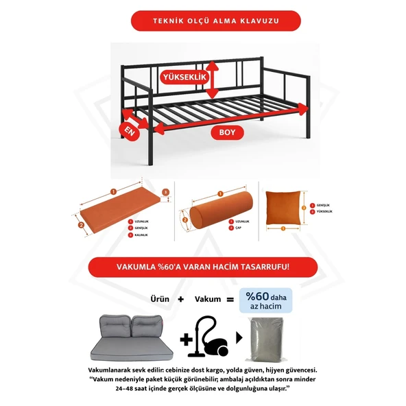 Özel Ölçü Palet Minderi Bahçe İç Ve Dış Mekan Minder Koltuk Minder 40x150 45x155 50x160 - Resim 4