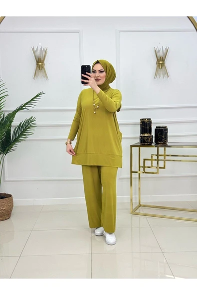 Kadın Tesettür 2'Li Takım Tunik & Pantolon Takımı - Resim 9