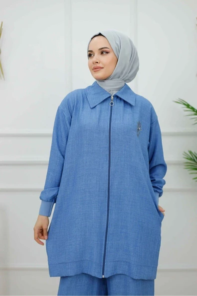 Kadın Tesettür 2'Li Takım Ceket & Pantolon - 4
