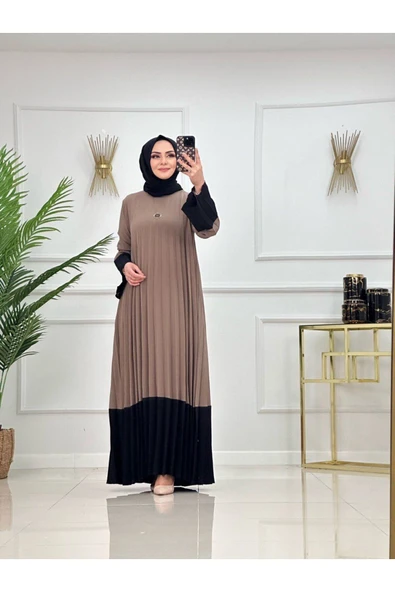 Kadın Tesettür Elbise Piliseli Elbise - Resim 5