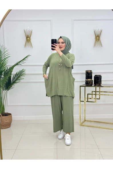 Kadın Tesettür 2'Li Takım Tunik & Pantolon Takımı - Resim 12