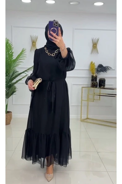Kadın Tesettür Abiye Elbise - 9