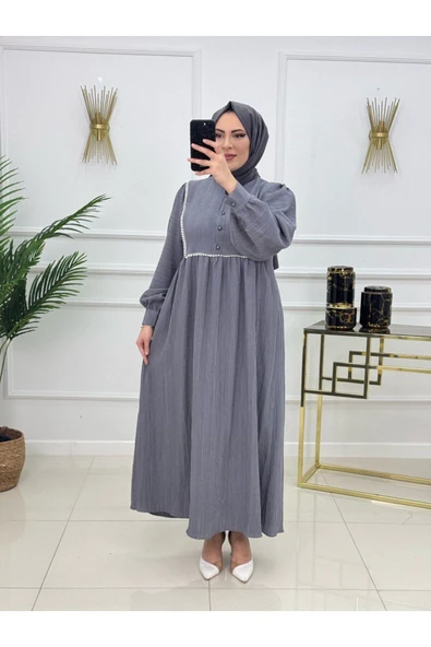 Kadın Tesettür Elbise Müslin Kumaş ürün görseli