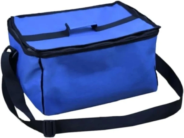 Termos Çanta  22L Sıcak Soğuk Tutucu Isı Yalıtımlı Omuz Askılı Kamp Piknik Plaj Araç Çantası BPA Free Mavi 36x30x20 cm - 3