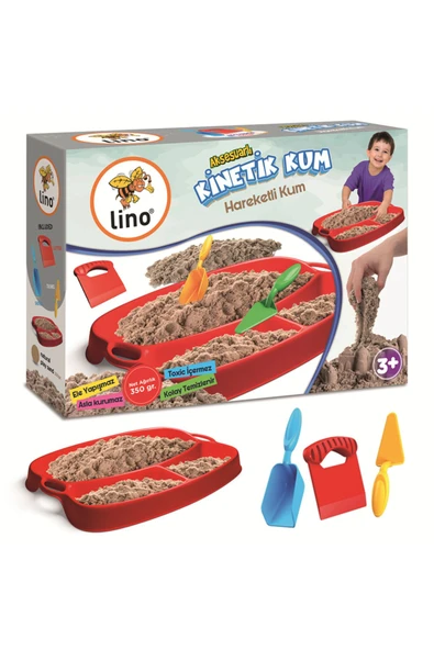 LİNO KİNETİK KUM SETİ (350 GR KUM+TEPSİ+KÜREK+MALA+KESİCİ) ürün görseli 1