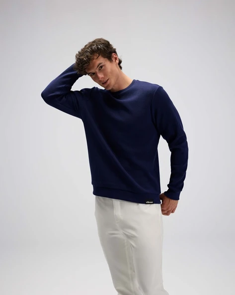 Ellesse EM615-NV Erkek Lacivert Pamuklu Kazak - 5