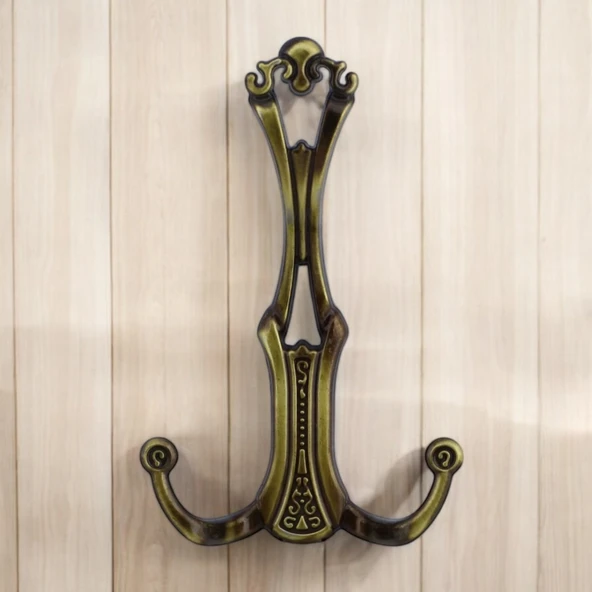 Sultan Antik Sarı Vestiyer Askısı Portmanto Dolap Askısı Askılık Duvar Elbise Askılığı Mutfak Banyo - 3