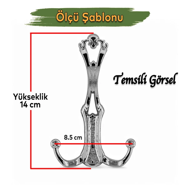 Sultan Antik Sarı Vestiyer Askısı Portmanto Dolap Askısı Askılık Duvar Elbise Askılığı Mutfak Banyo - 4