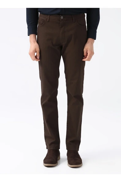ALTINYILDIZ CLASSICS Normal Bel Boru Paça Comfort Fit Kahve Erkek Pantolon 4a0123100061 - Resim 2