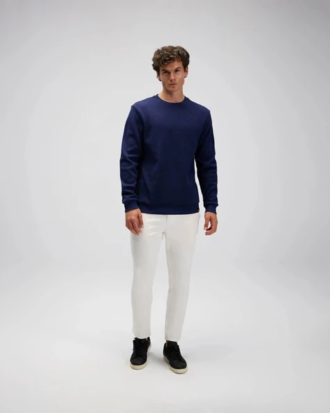 Ellesse EM615-NV Erkek Lacivert Pamuklu Kazak - 4