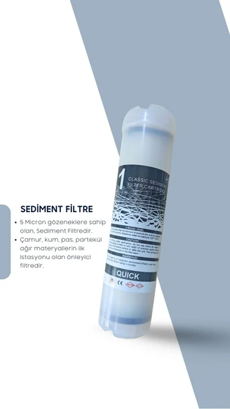 Tüm Kapalı Kasa Su Arıtma Cihazları İle Uyumlu 5'li Su Arıtma Filtre Seti - Resim 3