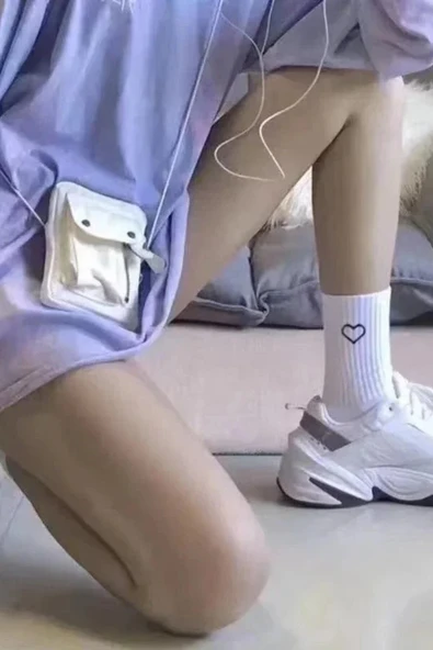 Hitit Socks Kadın 6 Çift Premium Kalite Kalp Detaylı Tenis Çorap Siyah Beyaz Gri - Resim 3