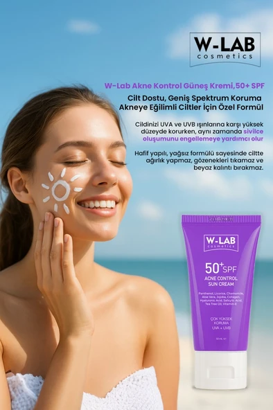 W-Lab Kozmetik Akne Kontrol Güneş Kremi 50 Ml - 3