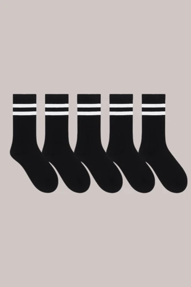 Hitit Socks Unisex 5 Çift Premium Kalite Yüksek Pamuklu Kolej Çorap - 5