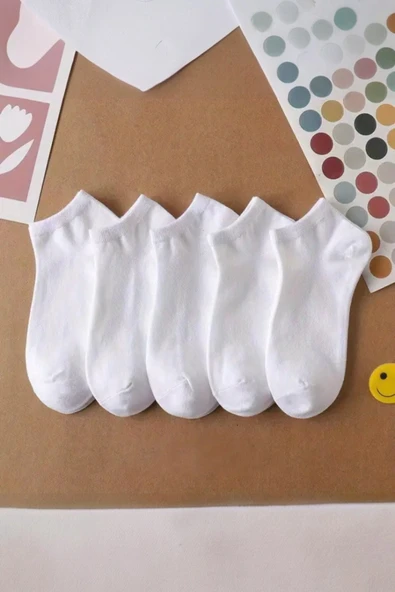 Hitit Socks Hitit Sock Erkek 10 Çift Premium Kalite Pamuklu Düz Patik Siyah Beyaz - 5