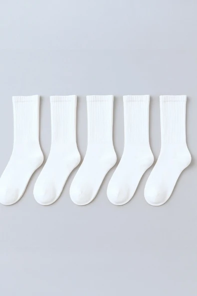 Hitit Socks Unisex 5 Çift Premium Kalite Yüksek Pamuklu Kolej Çorap - 3