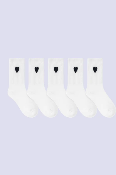 Hitit Socks Unisex 5 Çift Premium Kalite Yüksek Pamuklu Kolej Çorap - 7